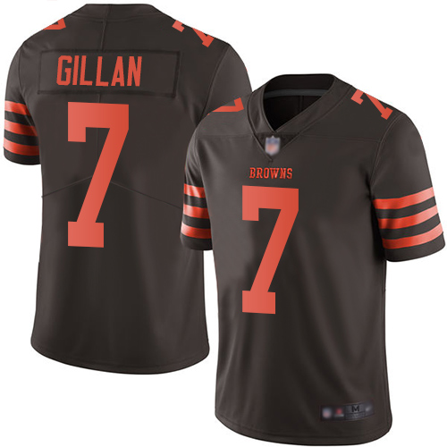 Cleveland Browns Jamie Gillan Men Brown Limited Jersey #7 NFL Football Rush Vapor Untouchable->cleveland browns->NFL Jersey